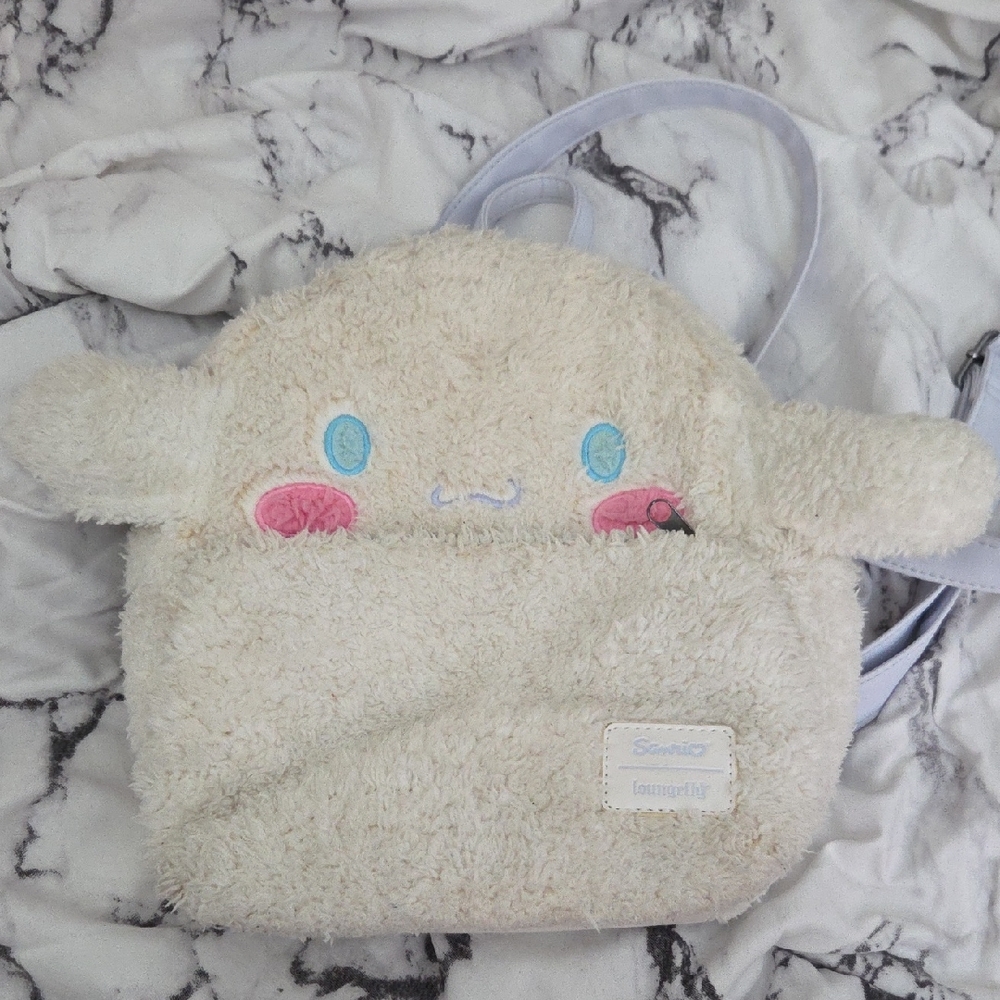 Cute Loungefly X Sanrio Cinnamoroll Plush Mini Backpack